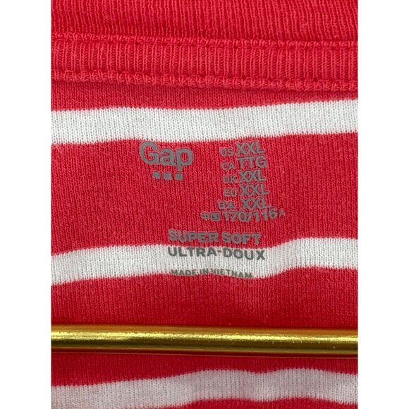 Gap Womens Striped Long Sleeve Tees XXL Cotton & Modal Blend Red/Pink & Teal - Picture 4 of 9